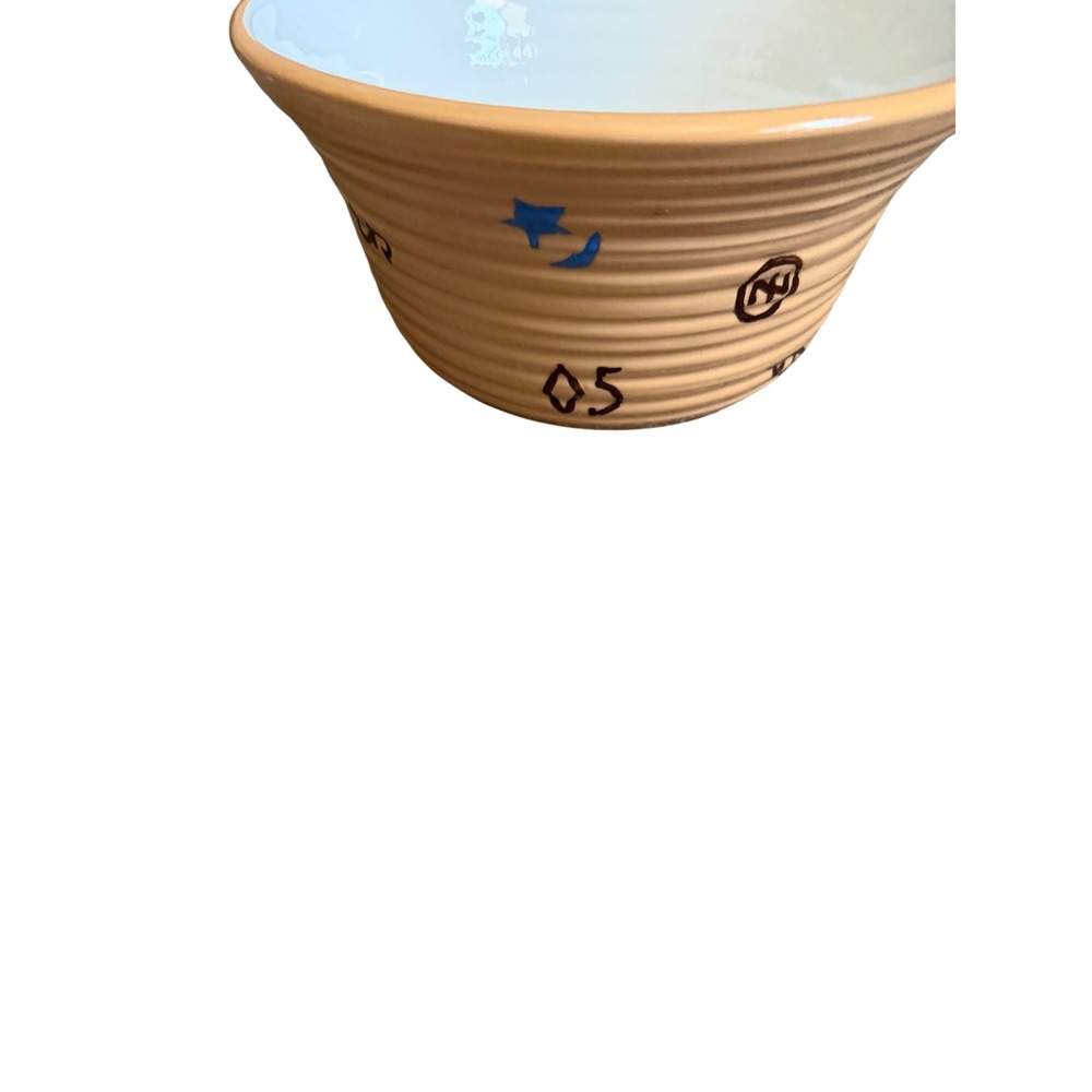 Storyteller Arts Rachel Elizondo Ceramic Mixing Bowl Western Cattle Brand Tan - Picture 4 of 6